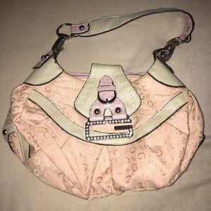 Guess pink rhinestone purse